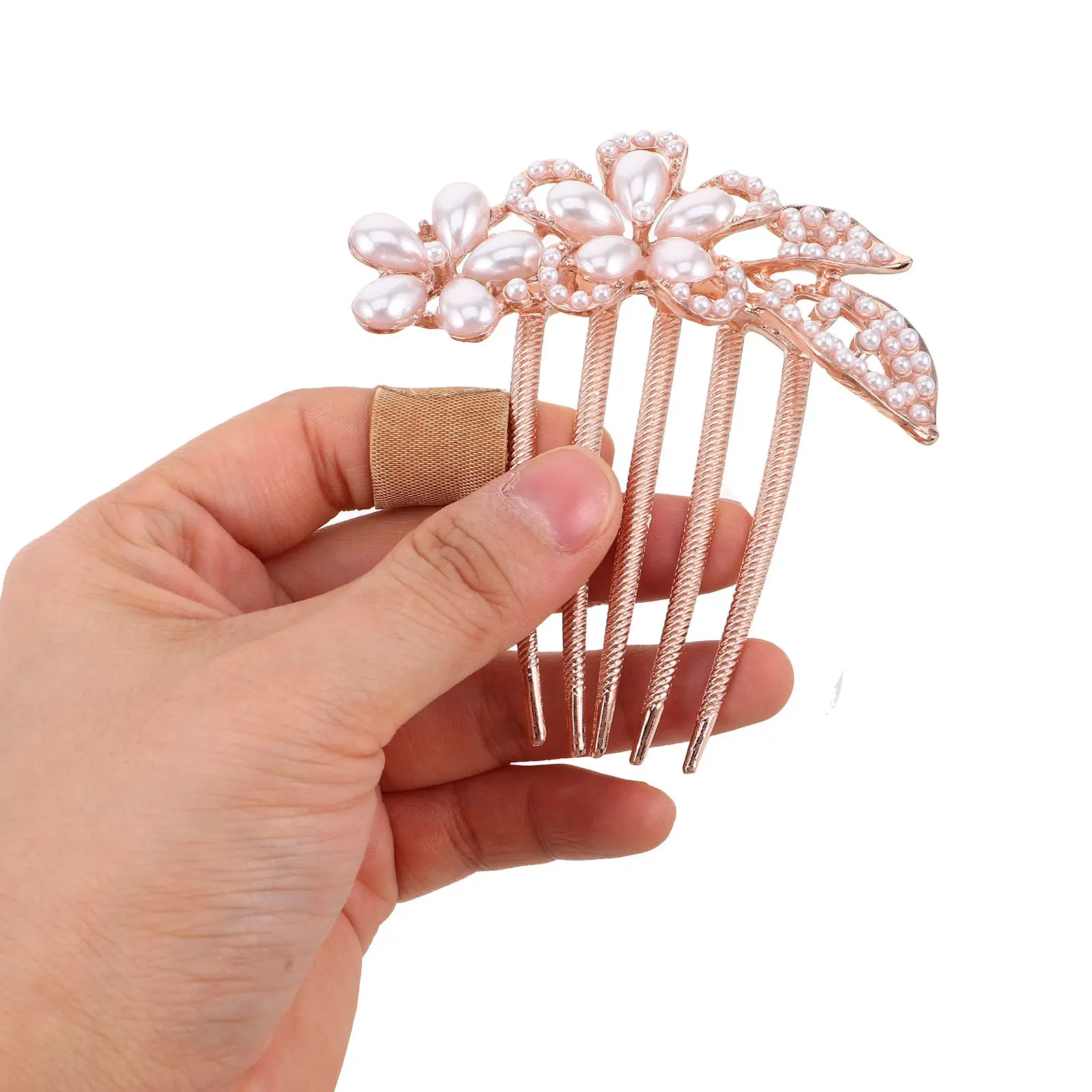 

Винтажная расческа для волос с имитацией жемчуга для женщин, свадебный аксессуар, элегантная металлическая боковая расческа, декоративные украшения для волос для подружек невесты