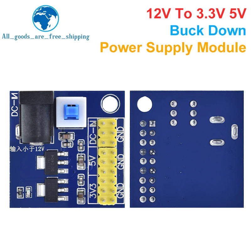 

TZT 1/3pcs DC-DC 12V To 3.3V 5V Buck Step down Power Supply Module For Arduino