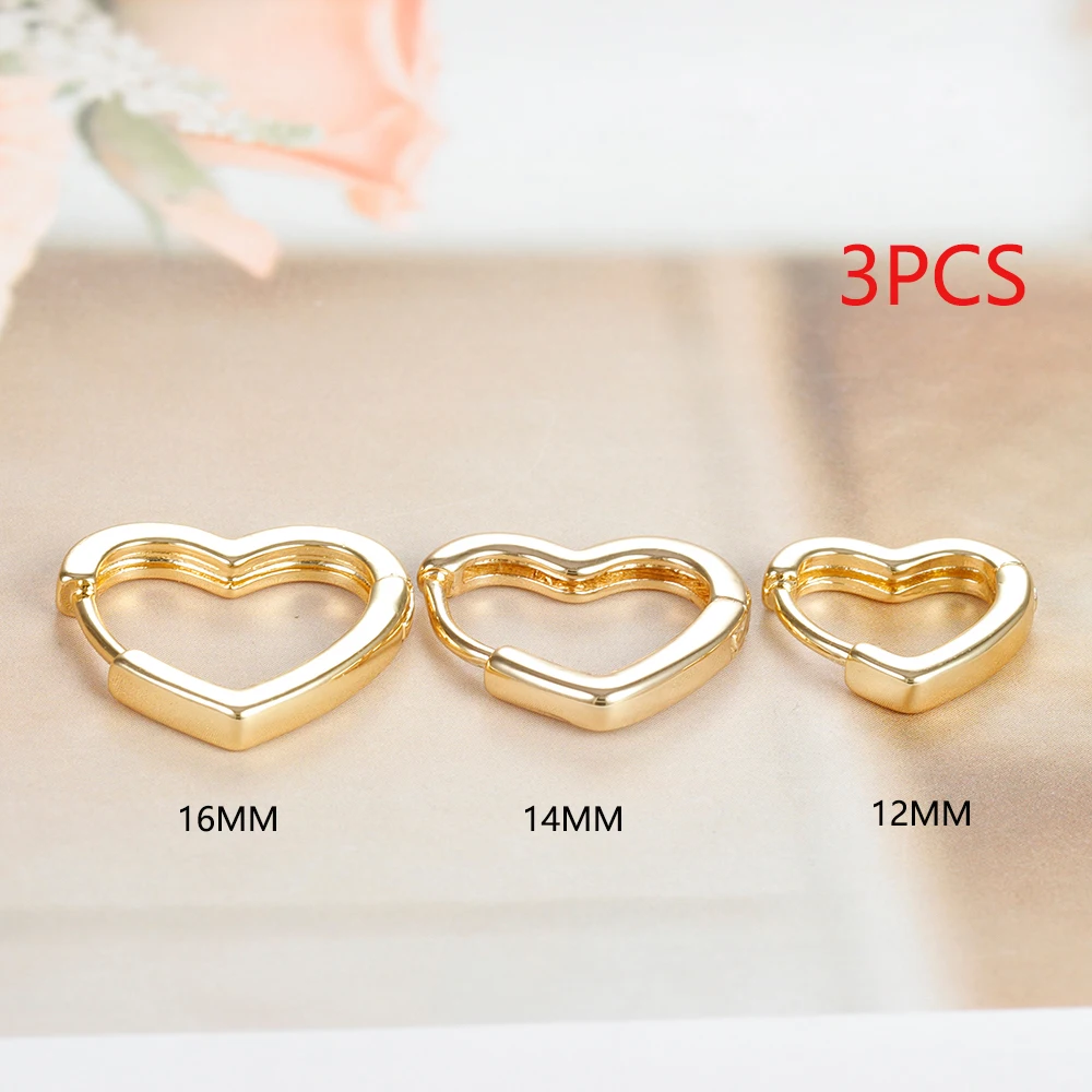 3PCS/Set Fashion Hollow Heart-shaped Piercing Earrings For Women Simple Stainless Steel Huggie Hoop Earrings Minimalism Jewelry