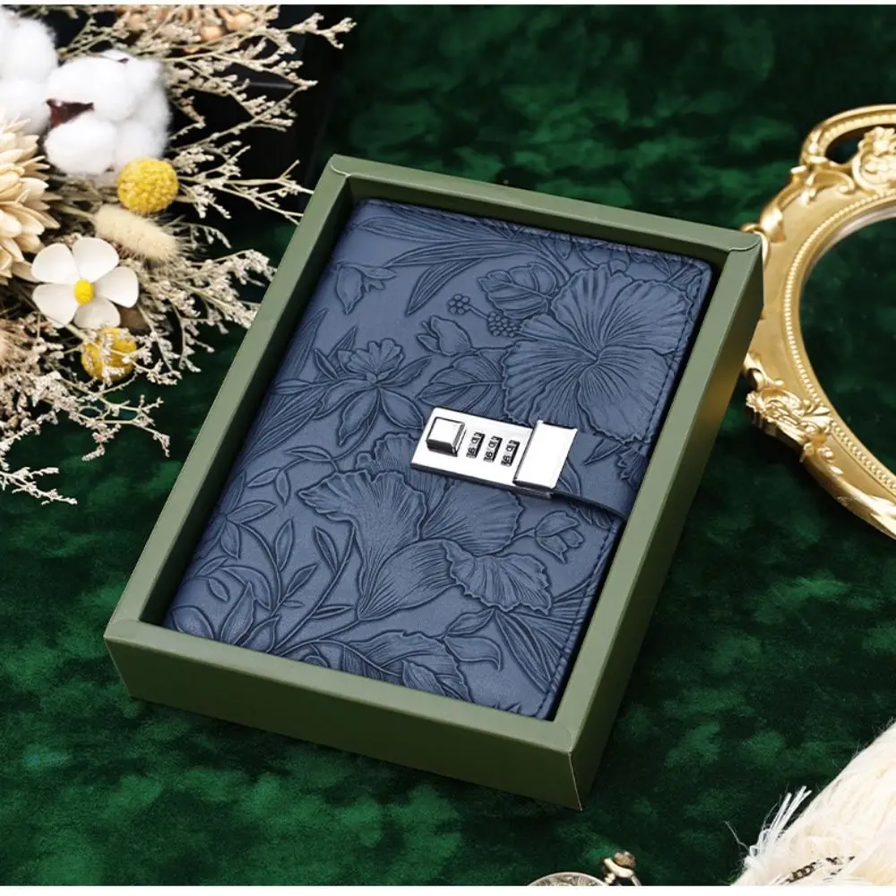 224 Pages B6 Notebook Protecting Secrets PU Leather Cover Diary Book Wear-resistant Thickened Student Notepad