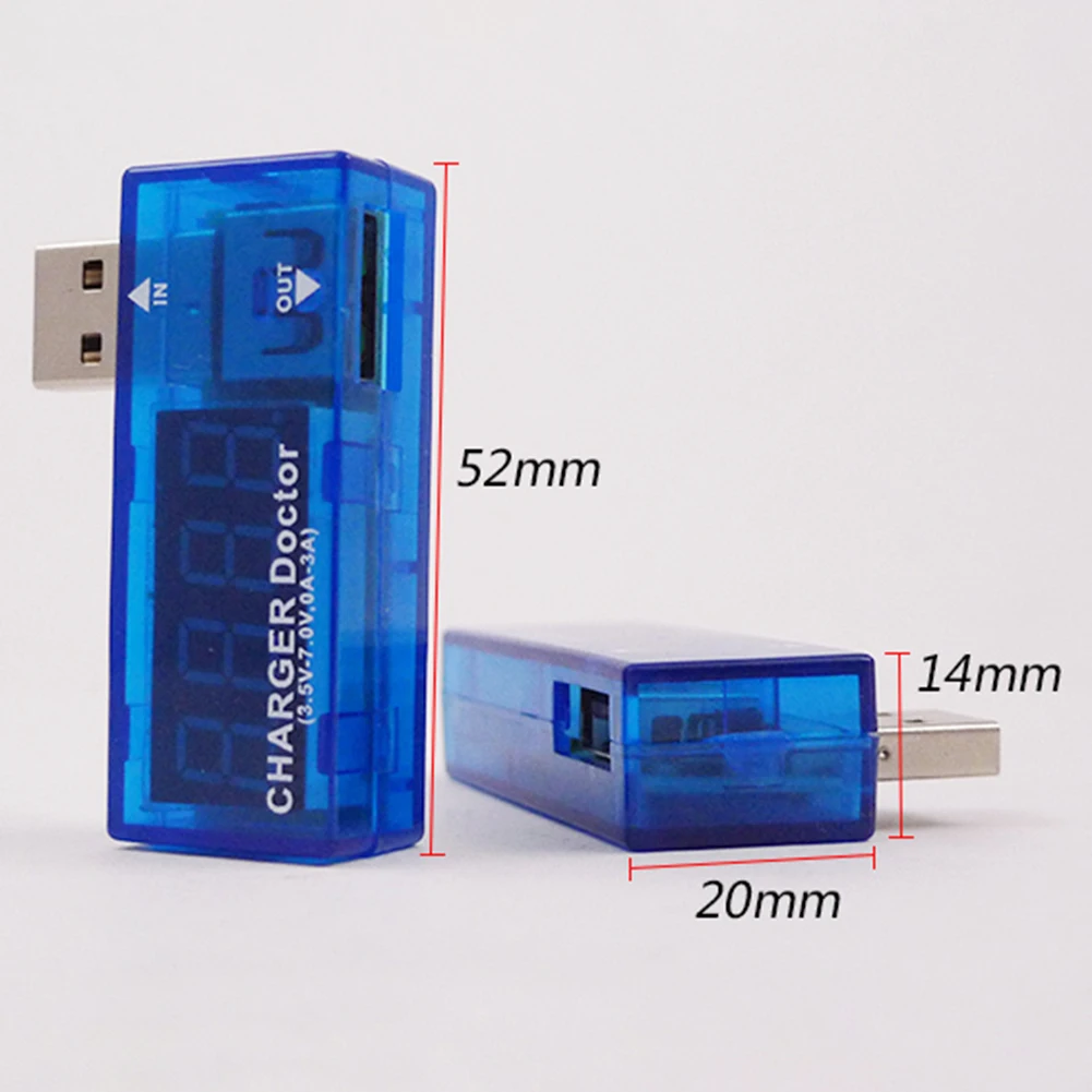 USB Charging Current And Voltage Tester, Voltmeter With LED Display, Ammeter Meter Time Display Mobile Power Detector