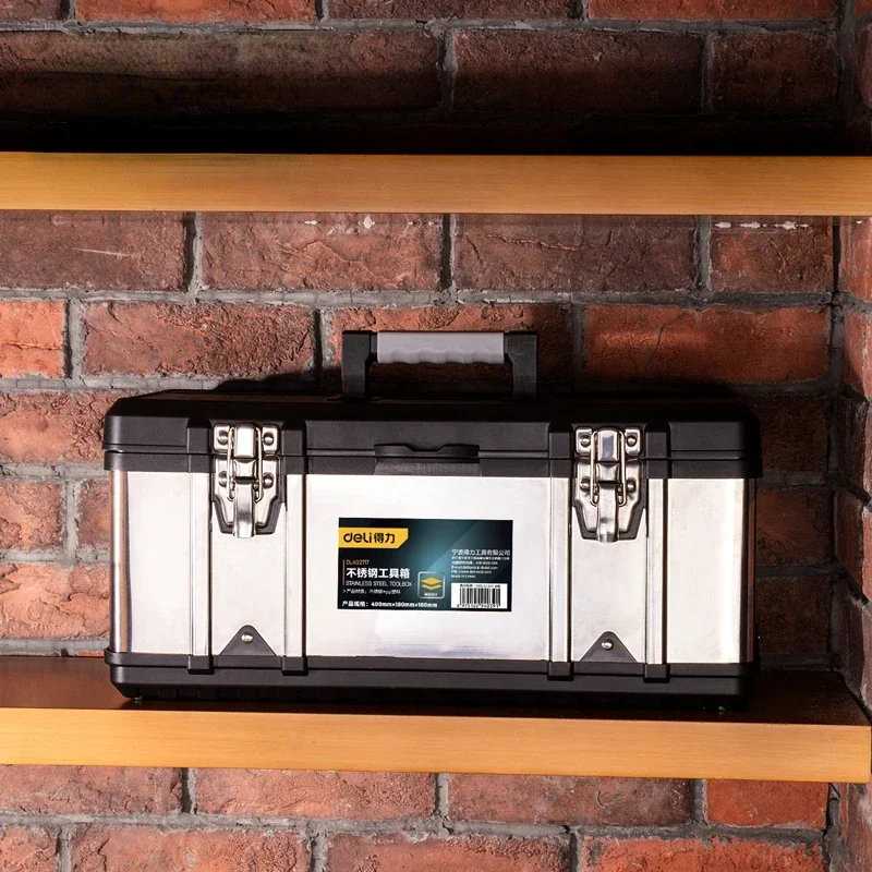 

17-дюймовый чехол для инструментов из нержавеющей стали с замком, многофункциональный ящик для инструментов, портативный органайзер для инструментов, ящики для хранения с ручкой крышки