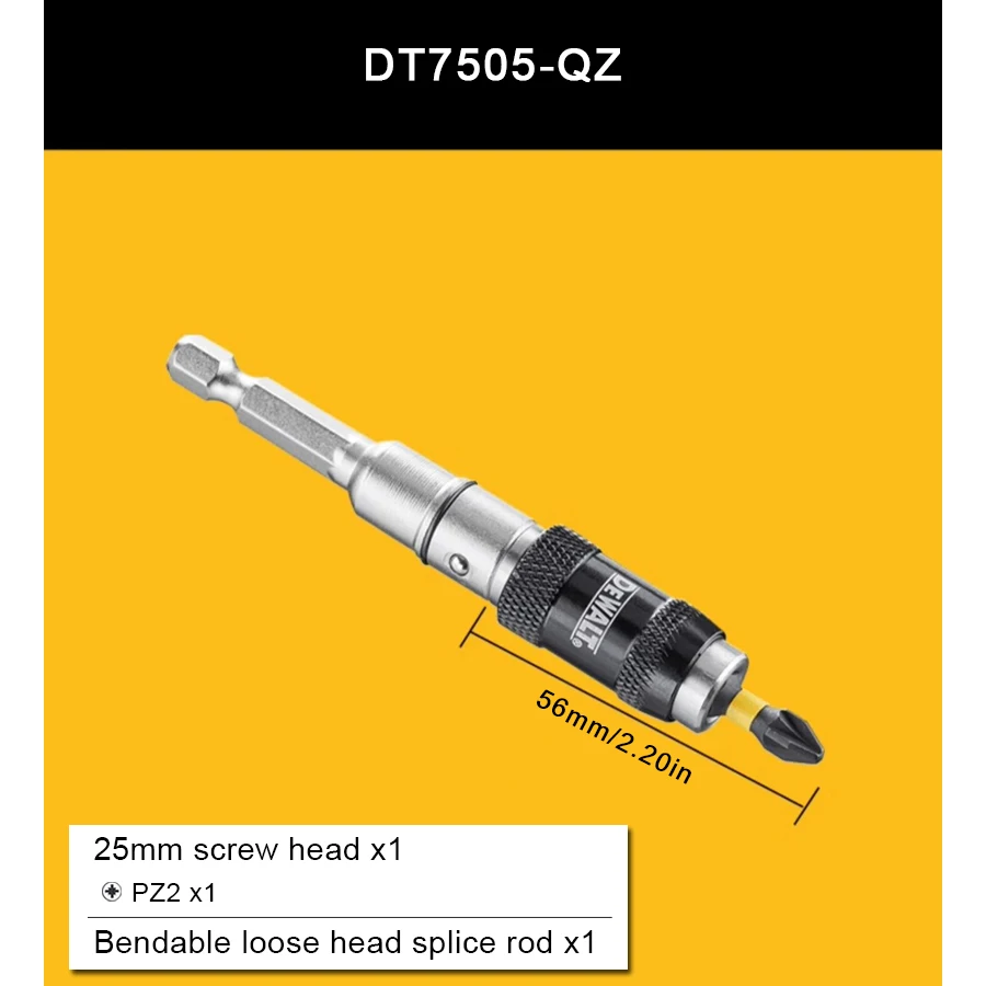 Imagem -03 - Dewalt-elétrica Screwdriving Bits Grupo Pivotante Bit Ponta Insert Holder Extremo Impacto Torsão Acessórios Dt7505