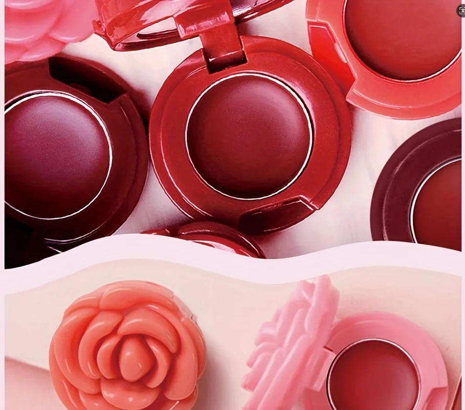 Creative Rose-Shaped Matte Lipstick Velvet Mousse Lip Clay Long-Lasting Lightweight Matte Makeup Effect Blush for All Skin Types