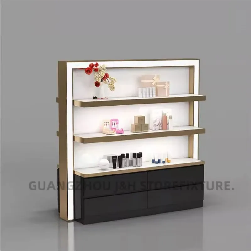 Многофункциональный PU краска на заказ, деревянный магазин, косметический остров, украшения, витрина, полки для салона красоты