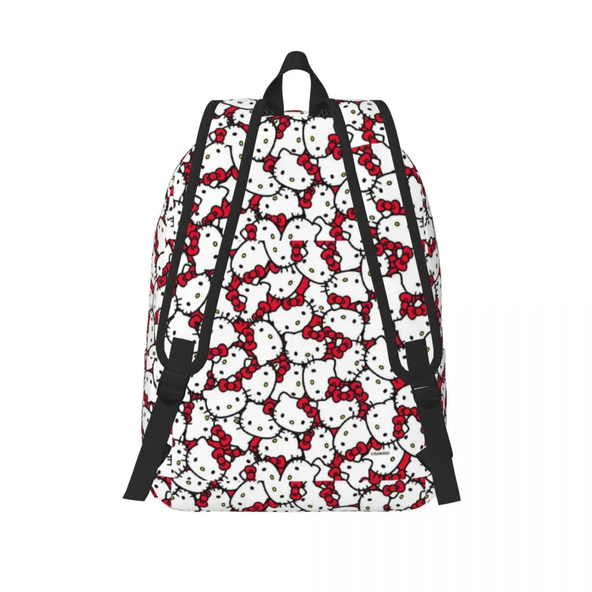 Custom Hello Kitty Pattern Travel Canvas Backpack Women Men School Laptop Bookbag Cartoon College Student Daypack Bags