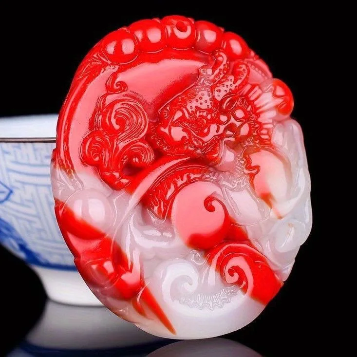 

Подвеска-единорог из натурального нефрита (внешняя Монголия) с изображением благоприятного зверя, для мужчин и женщин.