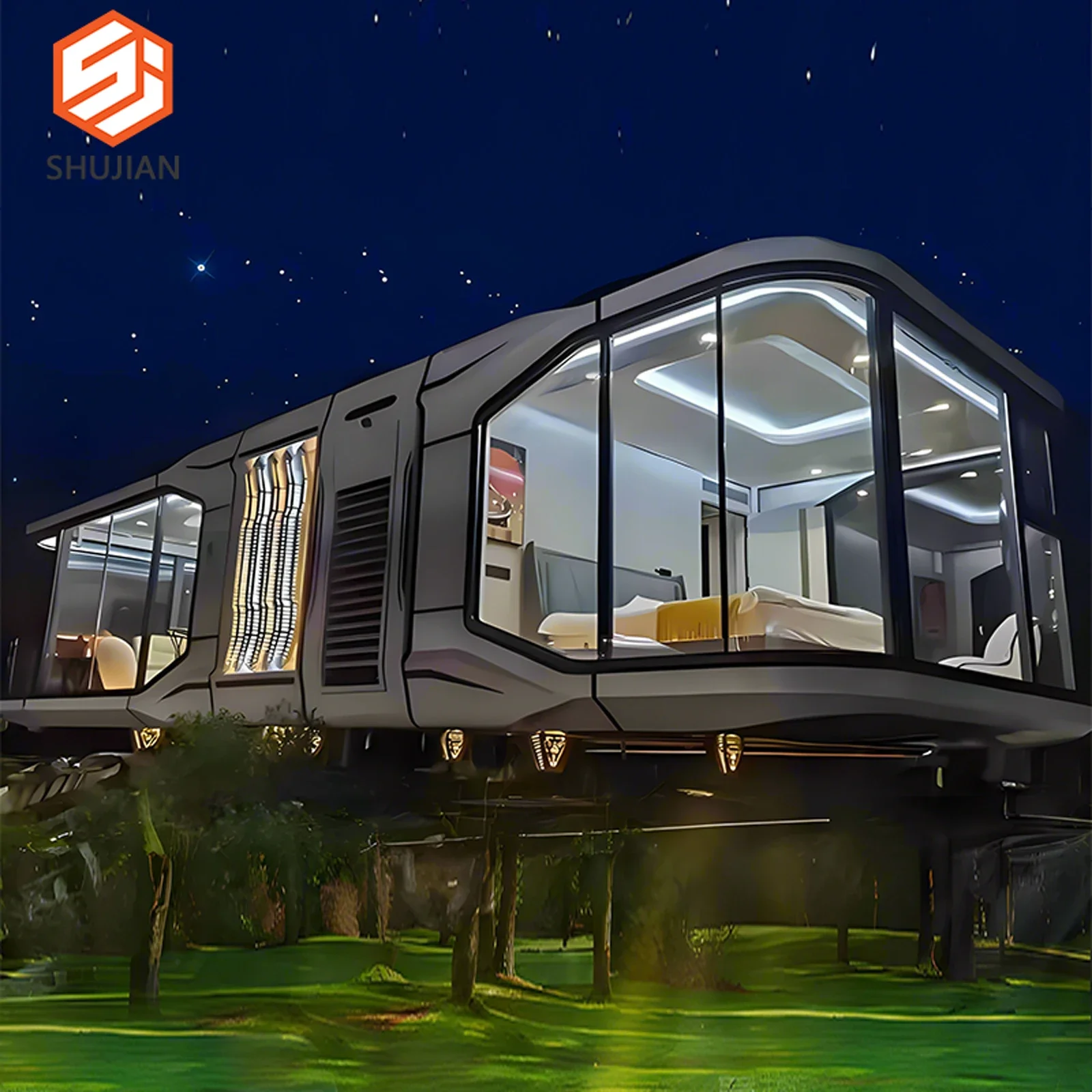 Luxury Prefab House Tiny Mobile Houses Prefabricated Modular Home Foldable Space Cap sule For Feature