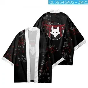 Fashion Japanese Haori Kimono Cardigan Koi Carp Pine Waterfall Ukiyo-e Print Loose Yukata Jacket Traditional Cover Up Tops