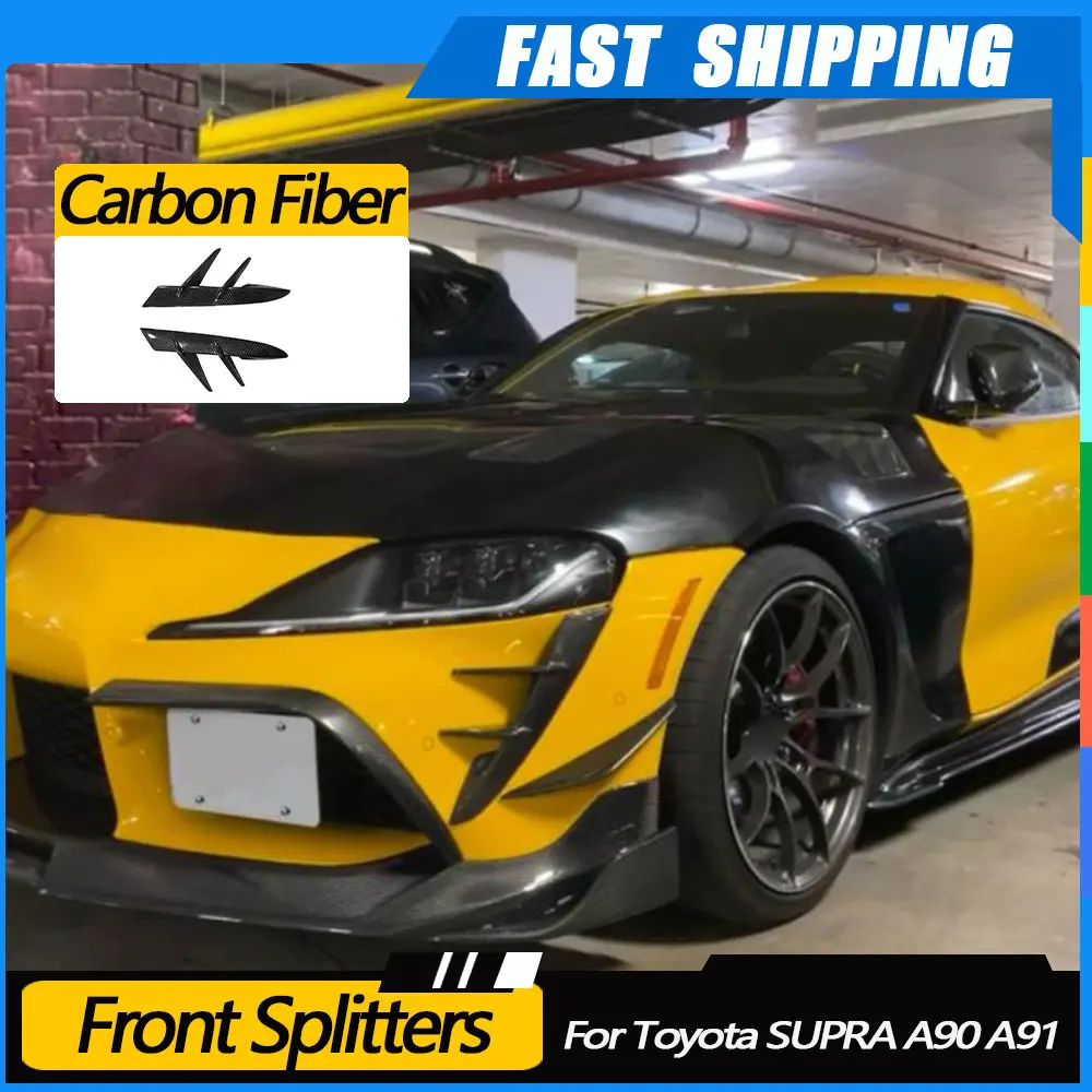 

JMCARCOOL For Toyota SUPRA A90 A91 MK5 2019-2023 Carbon Fiber Front Bumper Side Fender Fog Lamp Air Vent Cover Trim