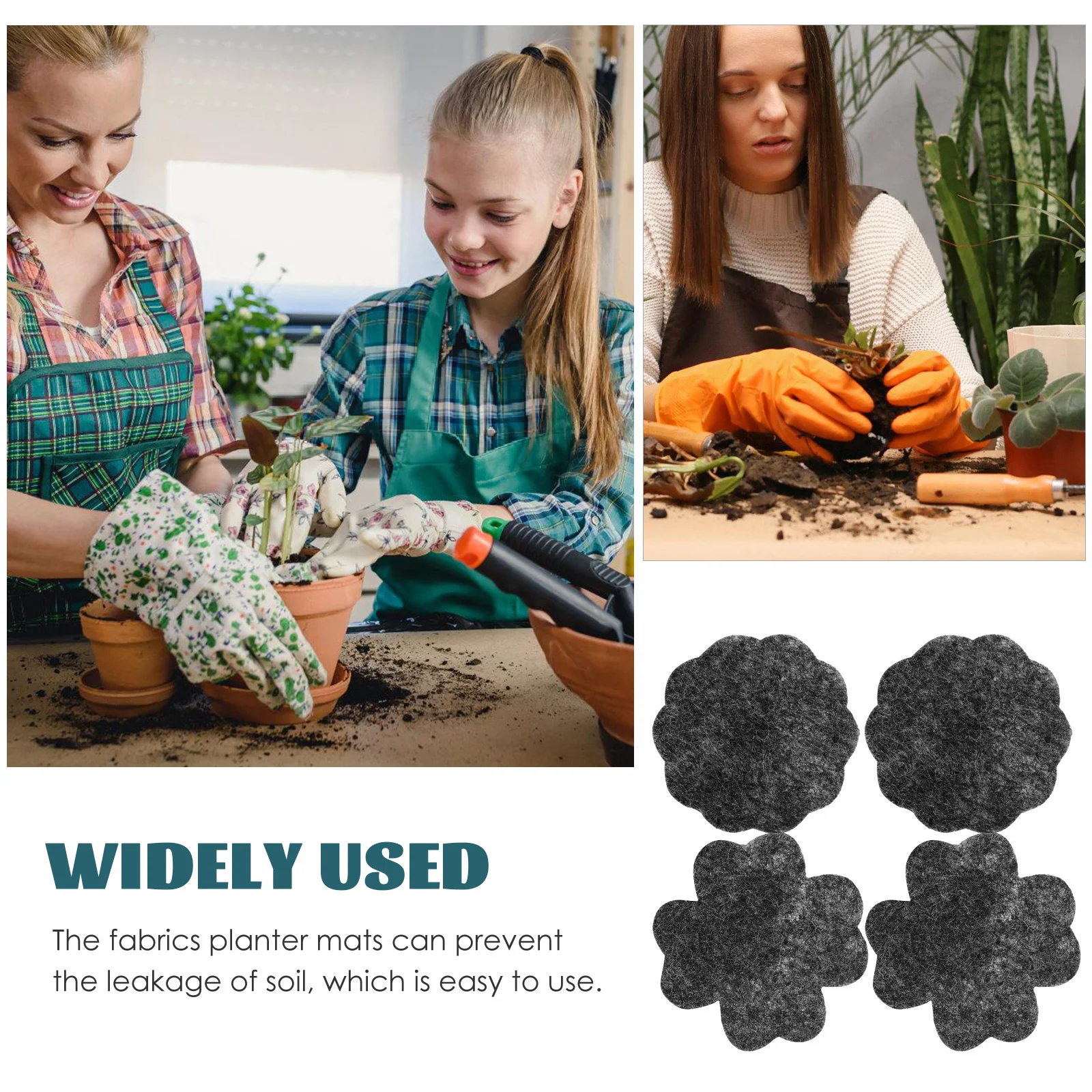 

40pcs Planter Bottom Pad Breathable Drainage Gasket For Flowerpot Prevent Soil Leakage Plant Mat Bonsai Pot Saucer Felt Fabric