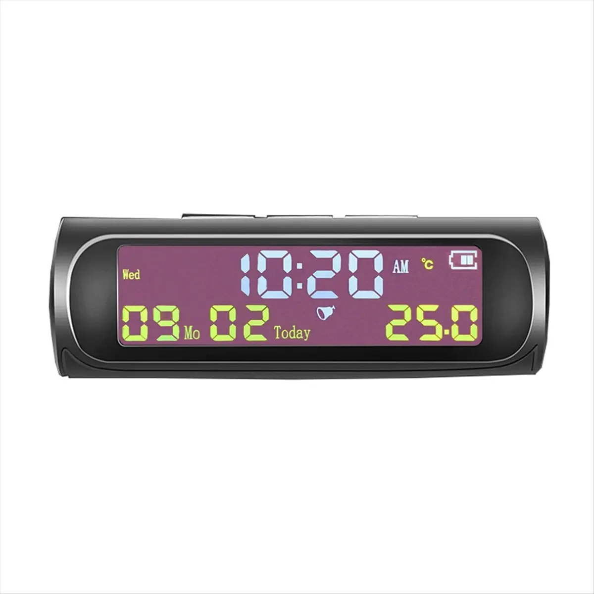 #41I (plastic)Solar Car Clock Automatic Solar Clock with Week Month,Electronics Accessories