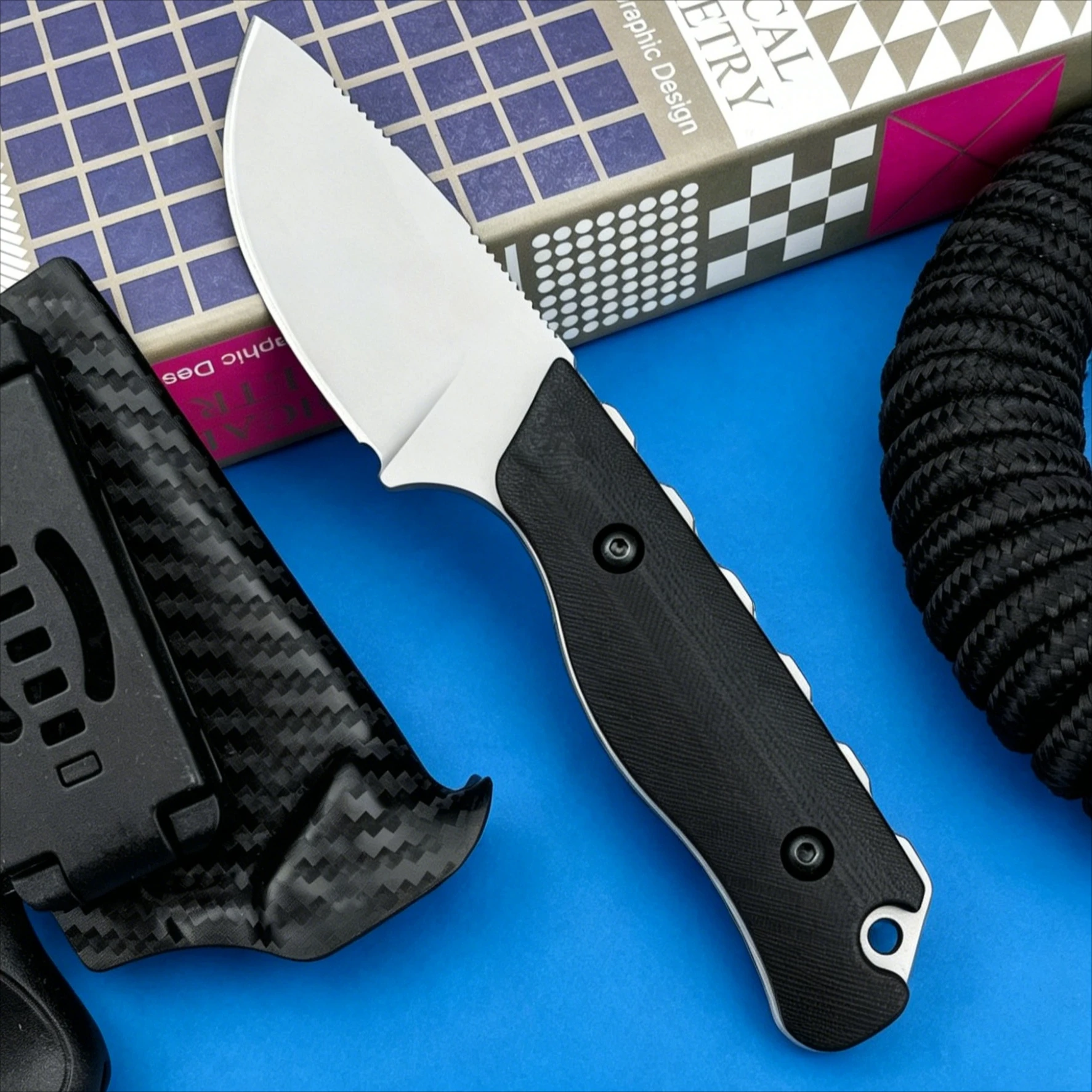 

Full Tang Outdoor Fixed Blade – 15017 Model Durable Blade G10 & Wood Handle Perfect for Camping Fishing, Hiking & EDC