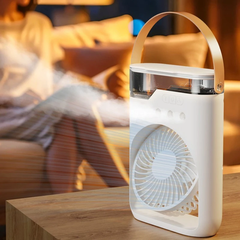 Chłodnica powietrza z olejkami eterycznymi na kemping Przenośny wentylator zamgławiający na zewnątrz z wymiennymi podkładkami zapachowymi, kompaktowy system chłodzenia pulpitu