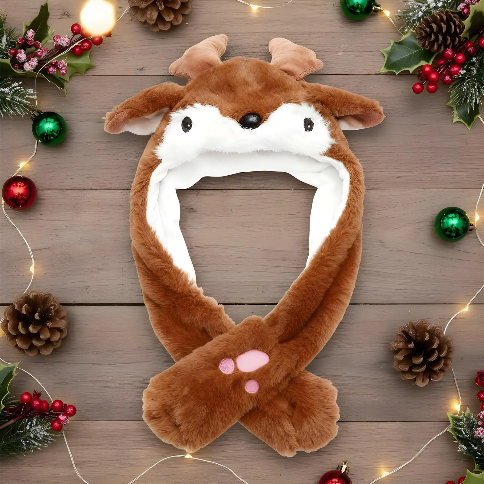 

Шляпа с движущимися ушками, рождественский плюшевый головной убор, праздничная шапка для детей, мальчиков и девочек, косплей, энтузиасты, создатели содержимого