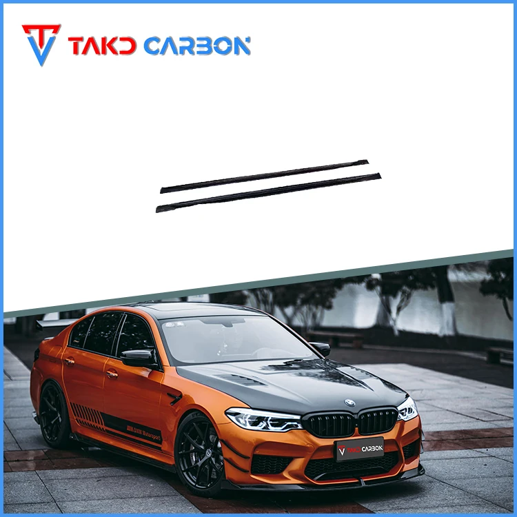 

TAKD Carbon Brand Real Car Data Development Dry Carbon Fiber Side Skirts Extensions for bmws M5 F90 2018-2019