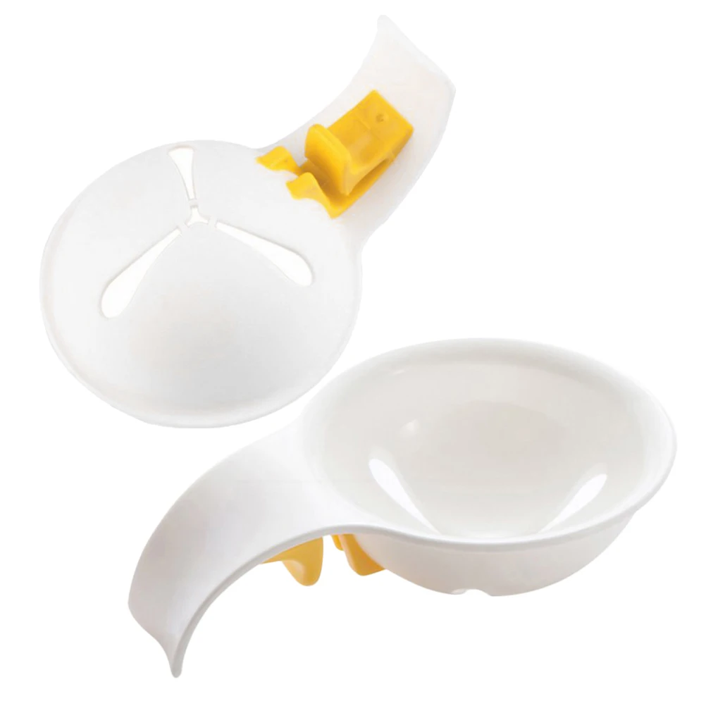 

2pcs White Separator Kitchen Gadgets Baking Tools Egg Yolk Divider Handheld Egg Separator Easy Clean Efficient Use