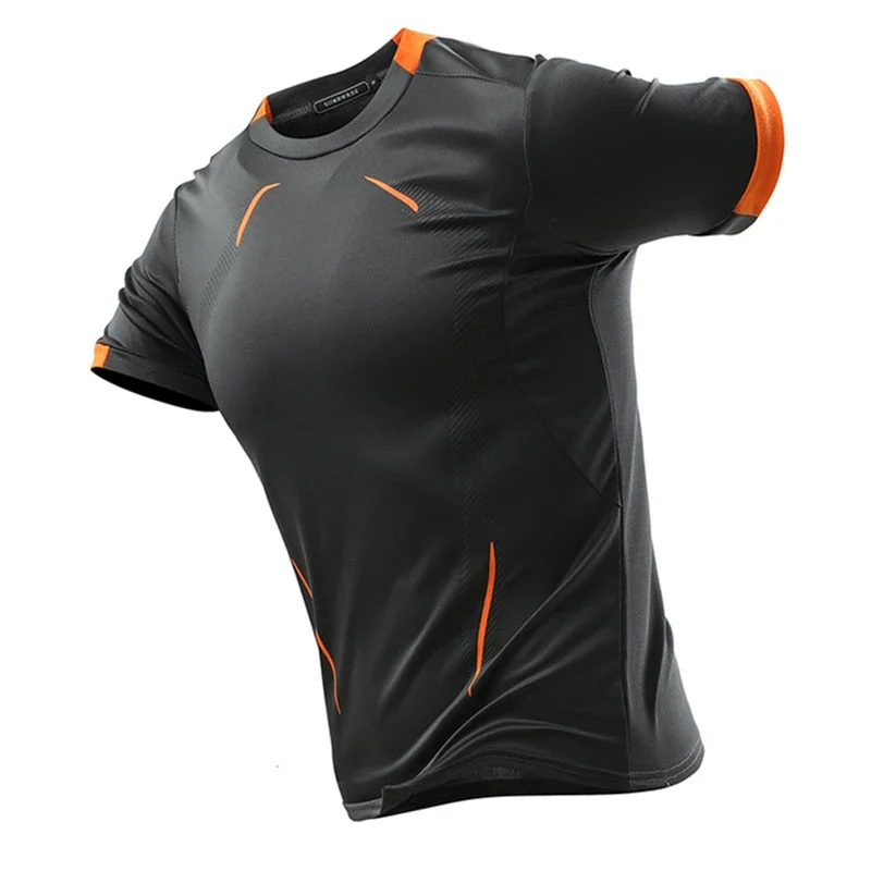 Immagine 5: T-shirt da uomo in seta ghiaccio ad asciugatura rapida, estiva, traspirante, casual, sportiva a maniche corte