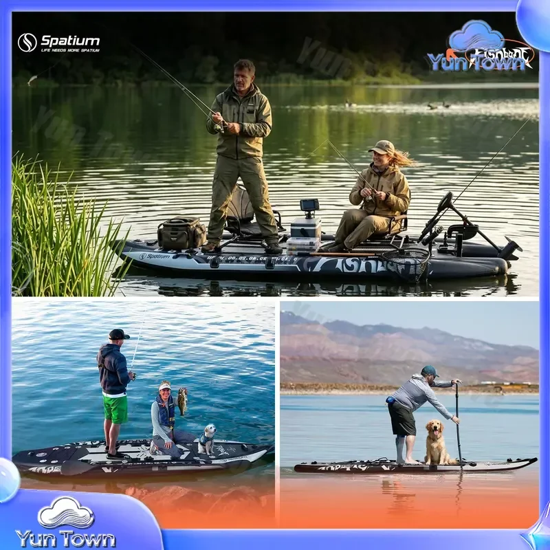 （Deposit）Spatium for 2 Person Multi-Air Chambers Leak-Proof Sea Fishing Inflatable Kayak for Ocean Beach Lake River