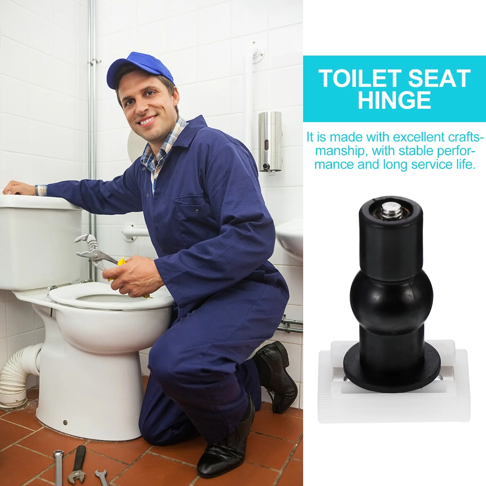 

4Pcs Professional Toilet Seat Hinge Durable Zinc Alloy Toilet Cover Fitting Quick Connection Easy Installation