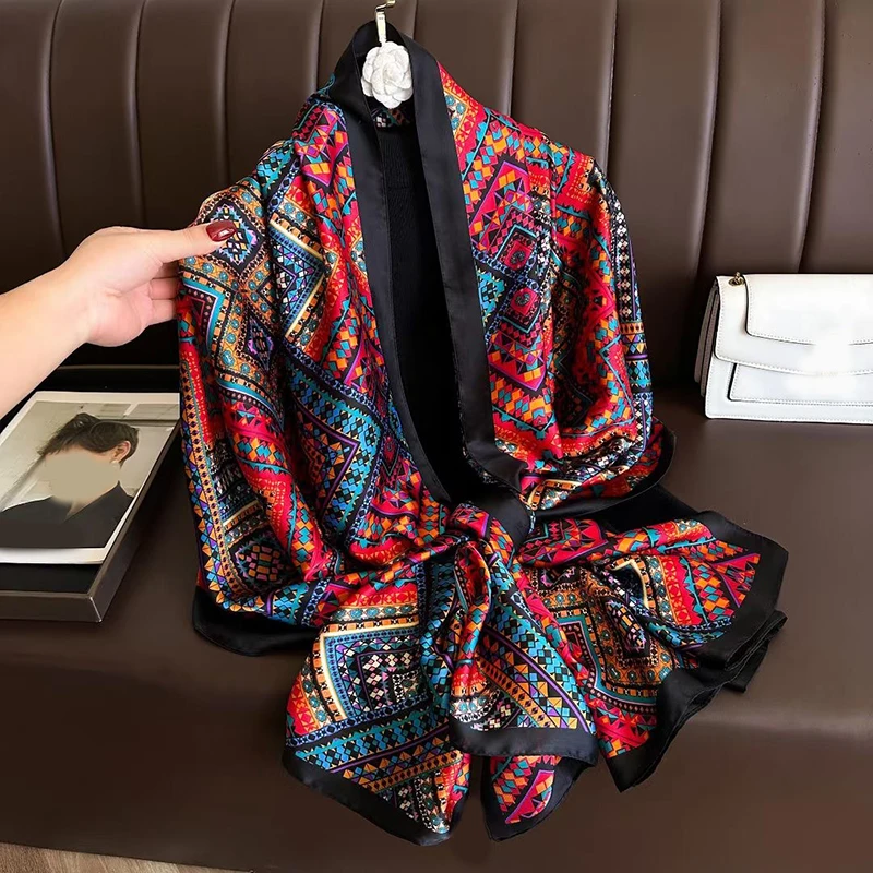 Spring Scarf Women\'s Luxury Design Polyester Material Smooth Scarf Soft Shawl Beach