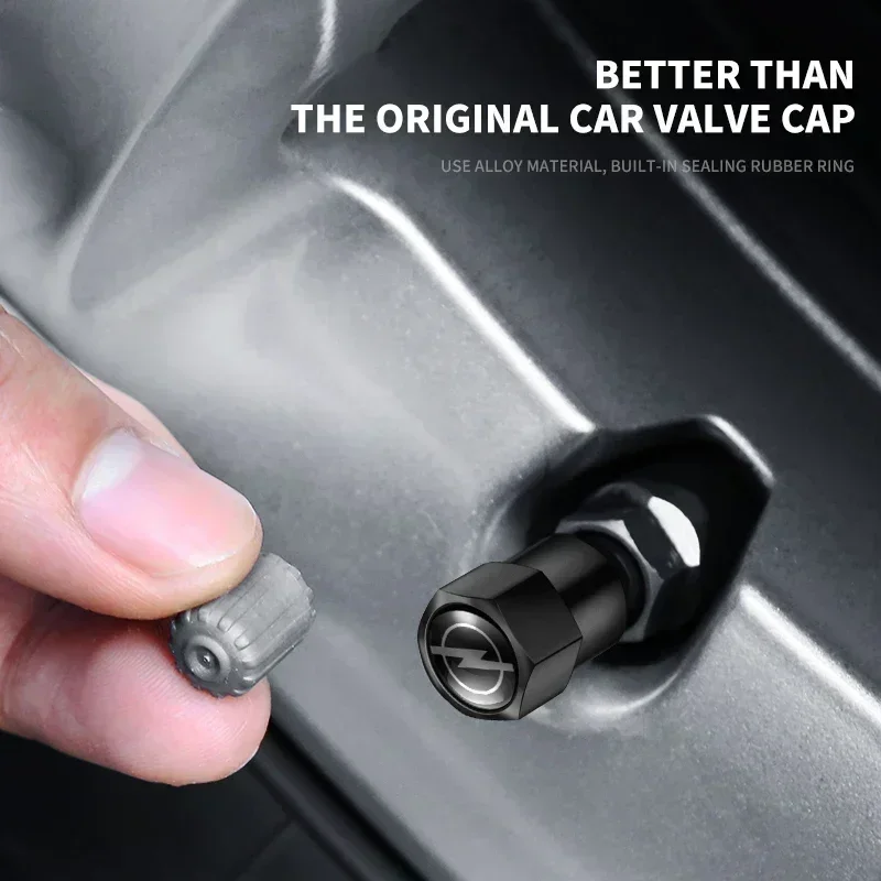 4pcs Car Tire Valve Caps Hexagonal Air Dust Cover For Opel Meriva Corsa Astra Vivaro Signum Insignia Mokka Adam Combo Junior