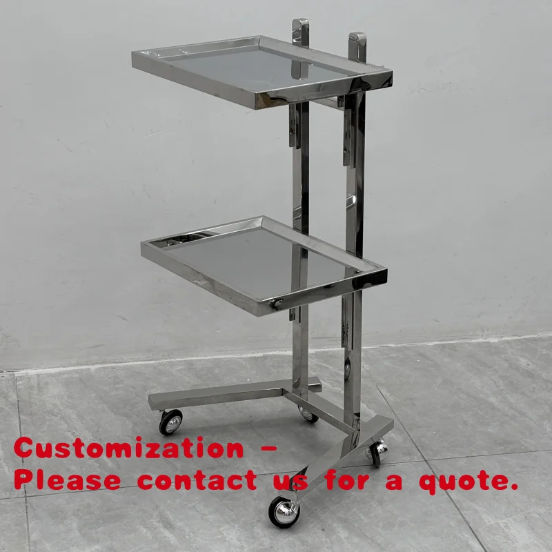 

Customize.Modern Salon Trolley Silver Saloon Equipments Working Cart Beauty Salon Stainless Steel Trolley