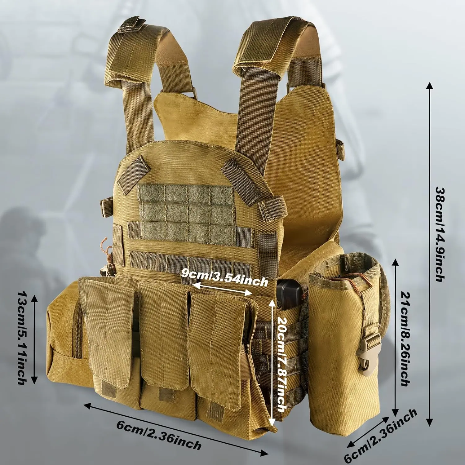 مجموعة سترة تكتيكية للرجال مع قناع قفاز قبعة، سترة Airsoft Paintball سريعة الإصدار معدات حماية للصيد والرماية في الهواء الطلق #3