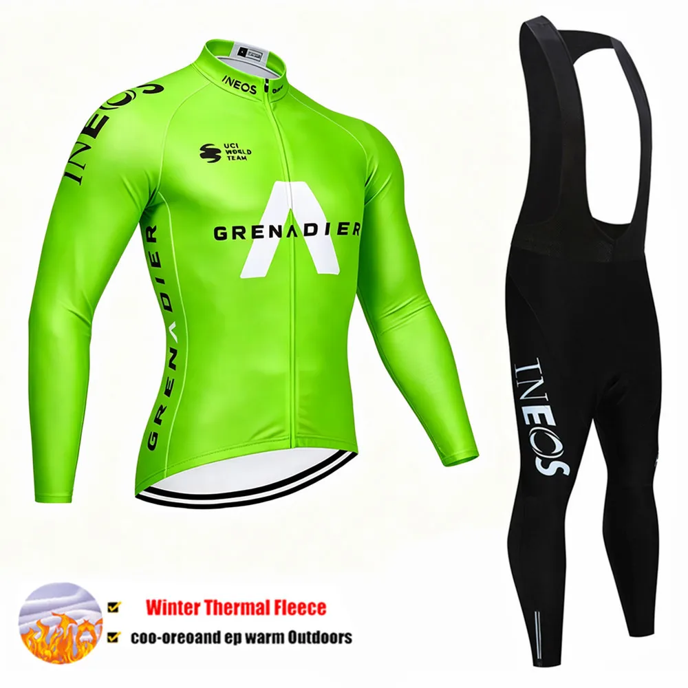 Cycling Jersey Sets Winter Thermal Fleece Bike Jersey Bib Pants Long Sleeve Cycling Clothing Bike Clothes Maillot Ropa Ciclismo