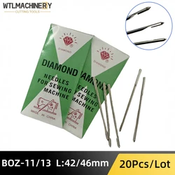 20Pcs BOZ-11 BOZ-13 Muller Martini Straight Hook Needle L:42mm/46mm Model 150 Bookbinding Sewing Machine Needle