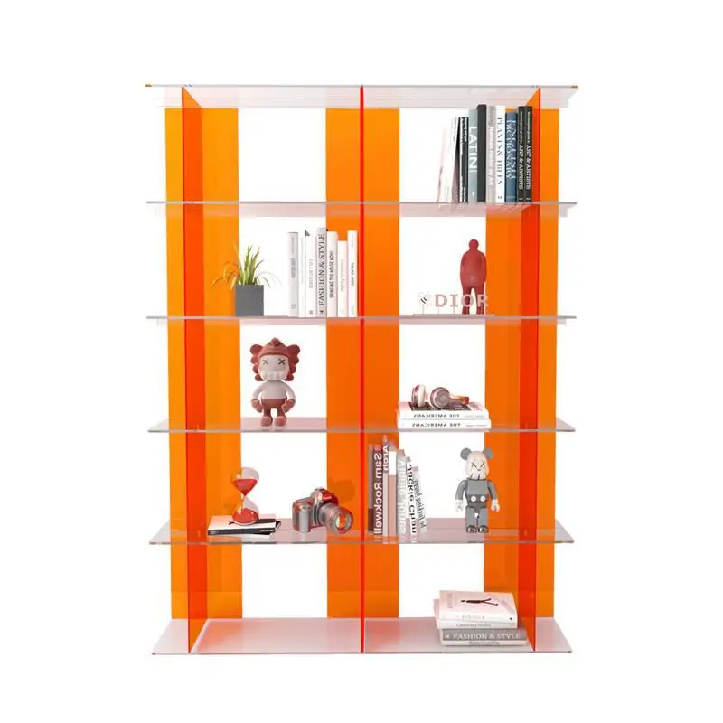 

Nordic Creative Bookshelf Acrylic Floor to Wall Simple Display Shelf Storage Living Room Multi-layer