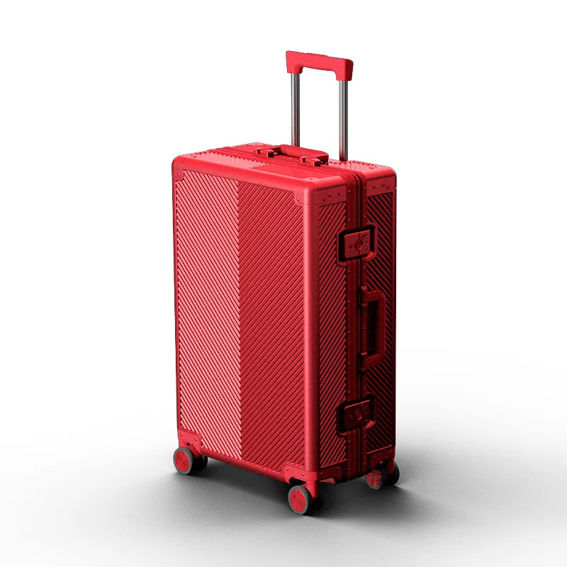 Aluminum-Magnesium Alloy Trolley Case Wide Draw-Bar Luggage Large Capacity Universal Wheel High-Grade Aluminum Frame Suitcase