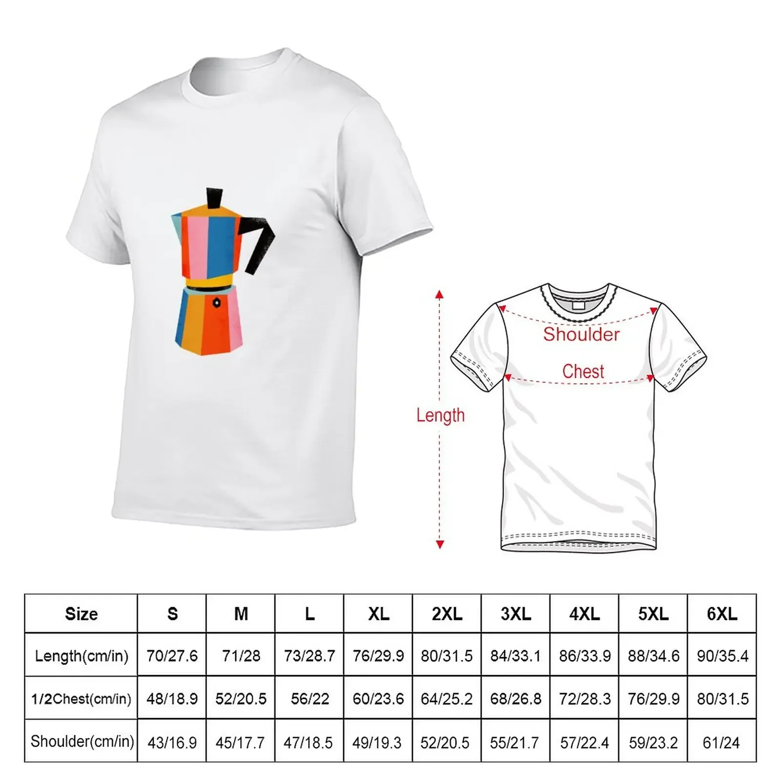 New Multicolor Moka Pot T-Shirt graphics t shirt tees sublime t shirt custom t shirts mens long sleeve shirts