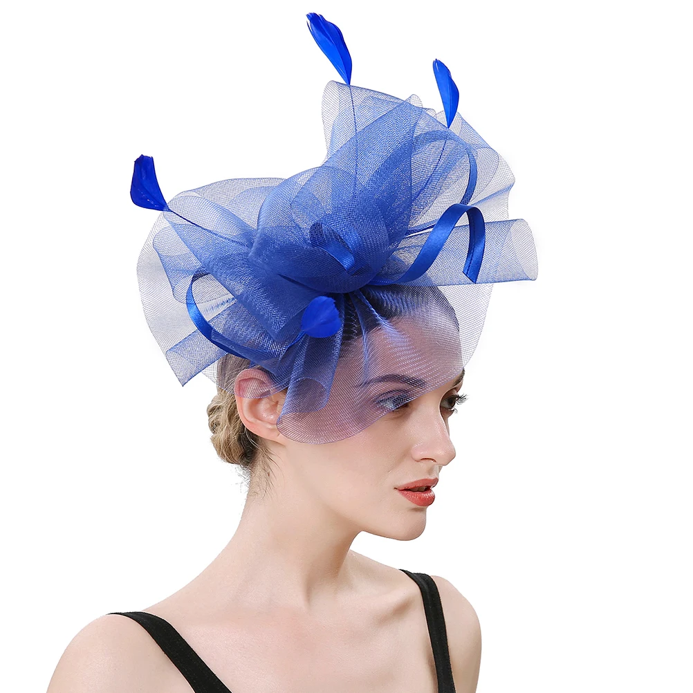 

Bridal Headwear Headband Hats Women Women's & Caps Wedding Fascinator Tea Party Silk Veil Headpiece Accessory