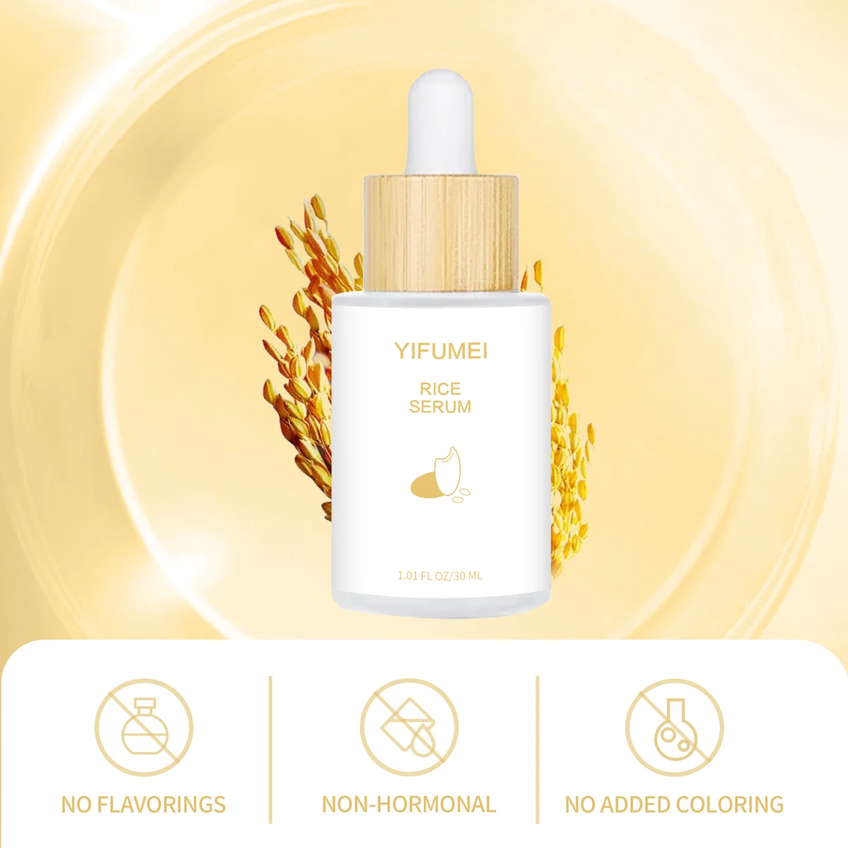 White Rice Face Serum Shrink Pores Brightening Whitening Cream Anti Aging Lines and Wrinkles for Glowing Skin Firm Care Essence