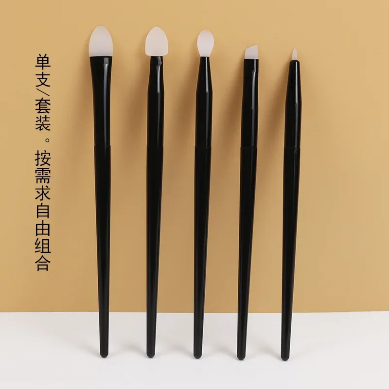 New Silicone Makeup Brush Set Full Set of Eye Beauty Brush Silicone Eyeshadow Lip Eyebrow Eye Line Brush Beauty Tools