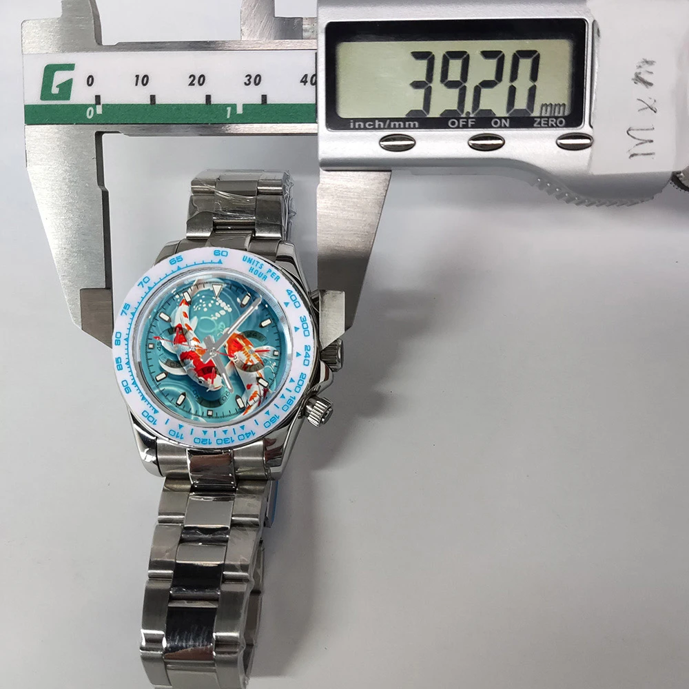 นาฬิกาข้อมือผู้ชายแบบโครโนกราฟ รุ่นใหม่ ขนาด 39.3 มม. ดีไซน์สร้างสรรค์ รุ่น Fish watch ระบบอัตโนมัติ VK63/4613