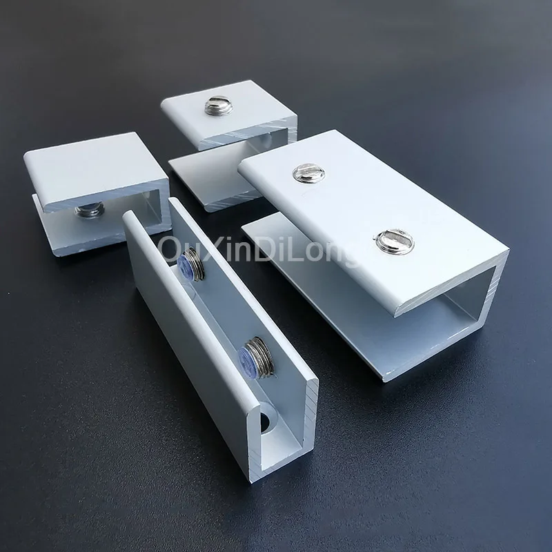 

10PCS Aluminum Alloy Shelves Holder Corner Bracket Glass Clamps U Clamp Thick Glass Clips for 14-16/16-18/18-20mm Shelf GF1071-1