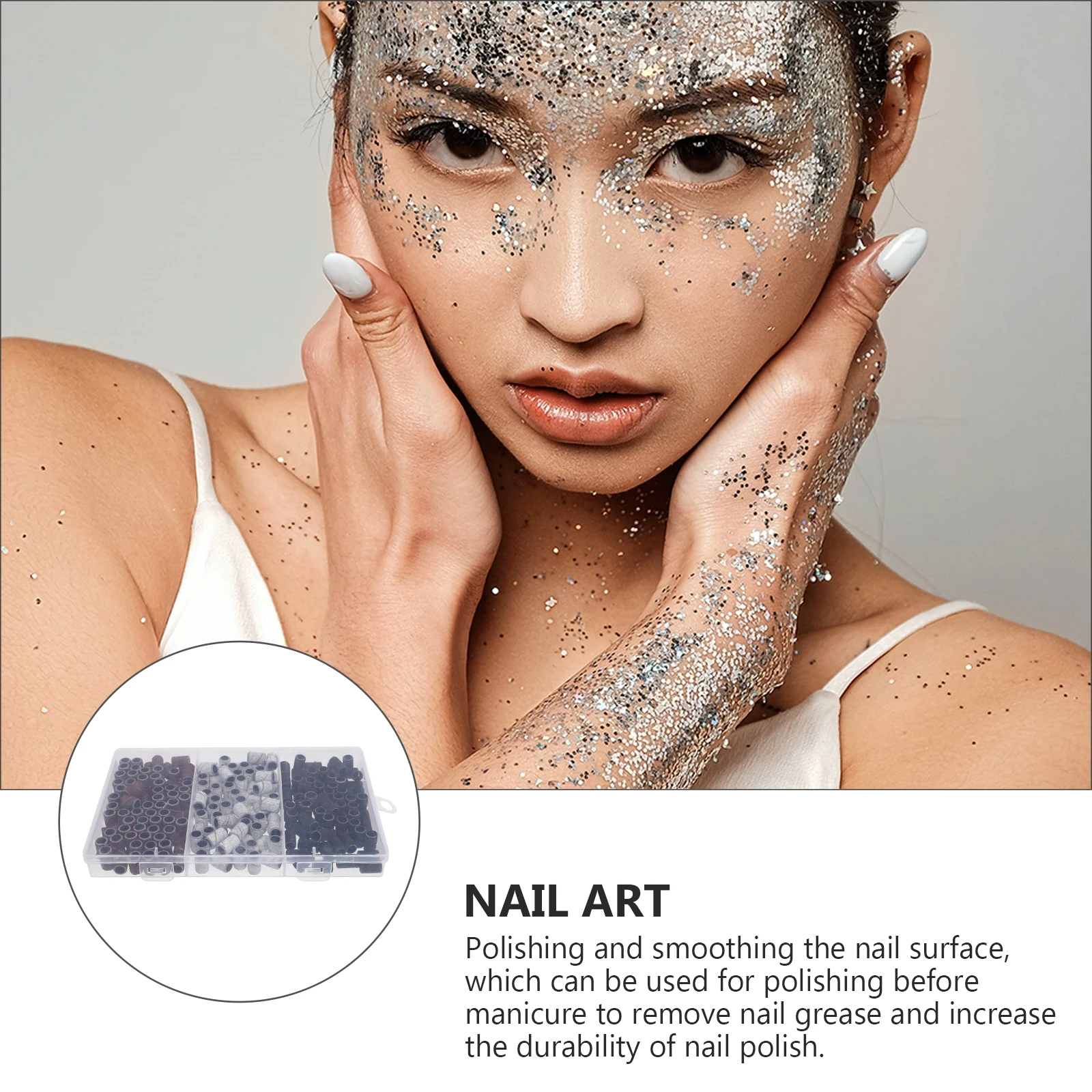 

210 Pcs Resin Nail Sanding Bands Manicure Polishing Tools Smoothing Drums for Women Nail Art Accessories sanding