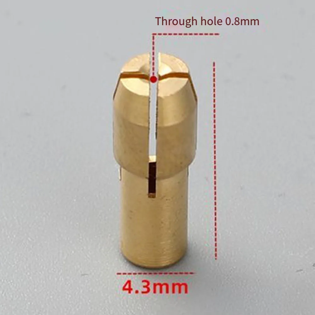 Engraving Machine Part Rotary Tool Chuck 0.8mm Brass Drill Chuck Adapter Power Tool Accessory Vibration Reduction