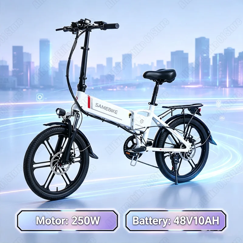 Elektrofahrrad, zusammenklappbar, 250 W, bürstenloser Motor, 48 V, 10 Ah, eingebauter Lithium-Akku, E-Bike, 20-Zoll-Reifen, Elektrofahrrad aus Aluminiumlegierung