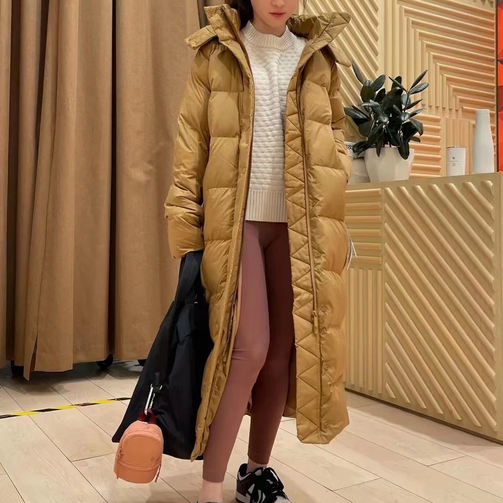 

High Quality Autumn and Winter New Women's Nine-grid Puff Mid-length Down Jacket