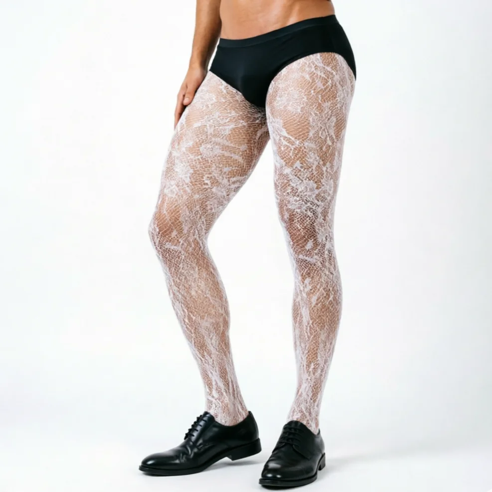 Boyfriend Netzstrümpfe für Herren Weiße Schwarze Unterwäsche Atmungsaktive Netzstrümpfe Ropa Interior Hombres Calcetines