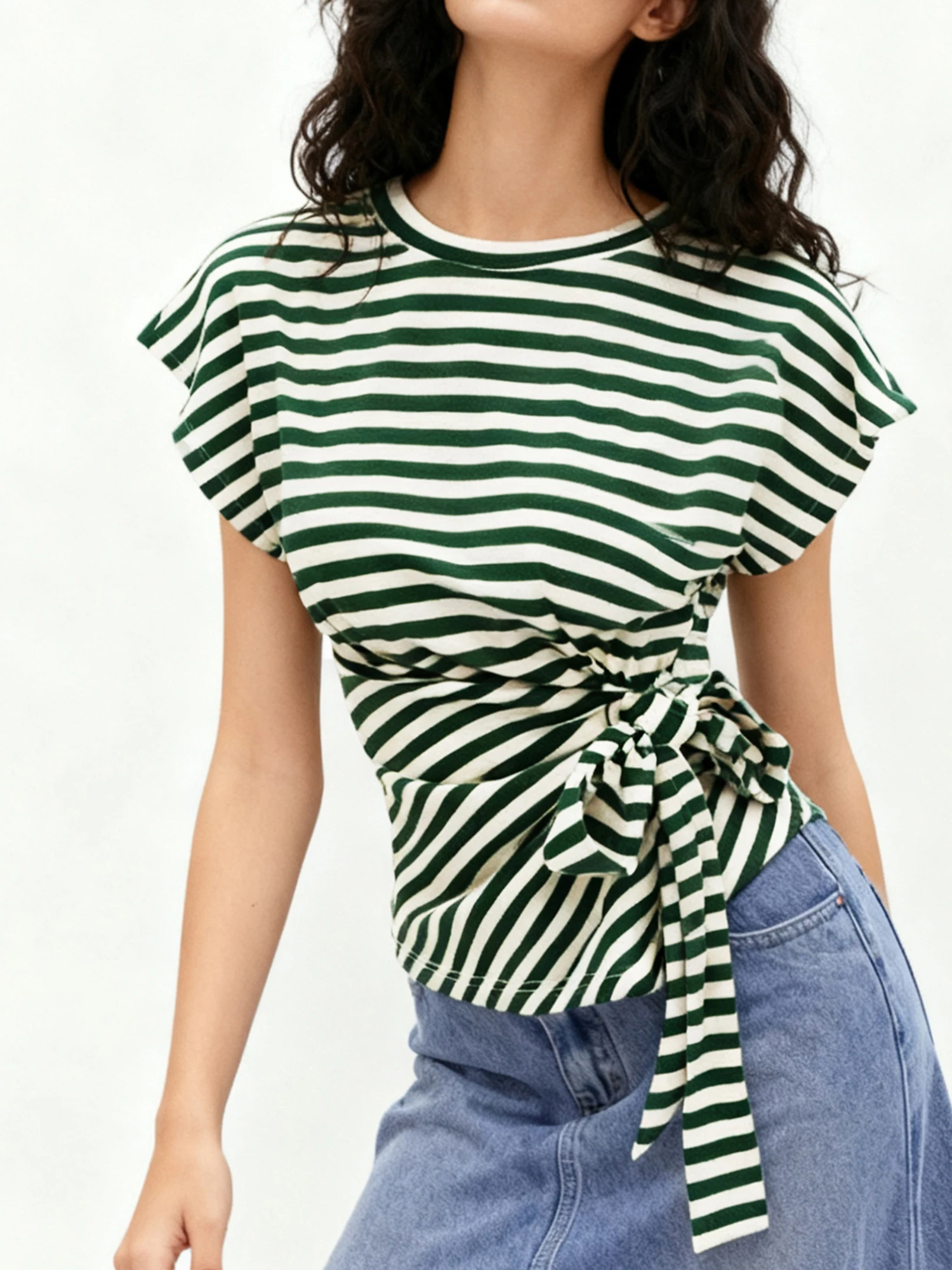 

Women s Floral Print Blouse Spring Sleeveless V-Neck Ruffle Hem Tie Front Tank Tops Casual Loose Fit Shirts