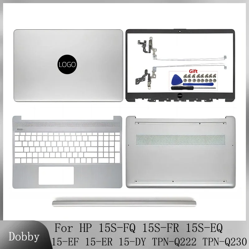 New For HP 15S-FQ 15S-FR 15S-EQ 15-EF 15-ER 15-DY TPN-Q222 TPN-Q230 Laptop LCD Back Cover Bezel Top Palmrest Botttom Case Silver