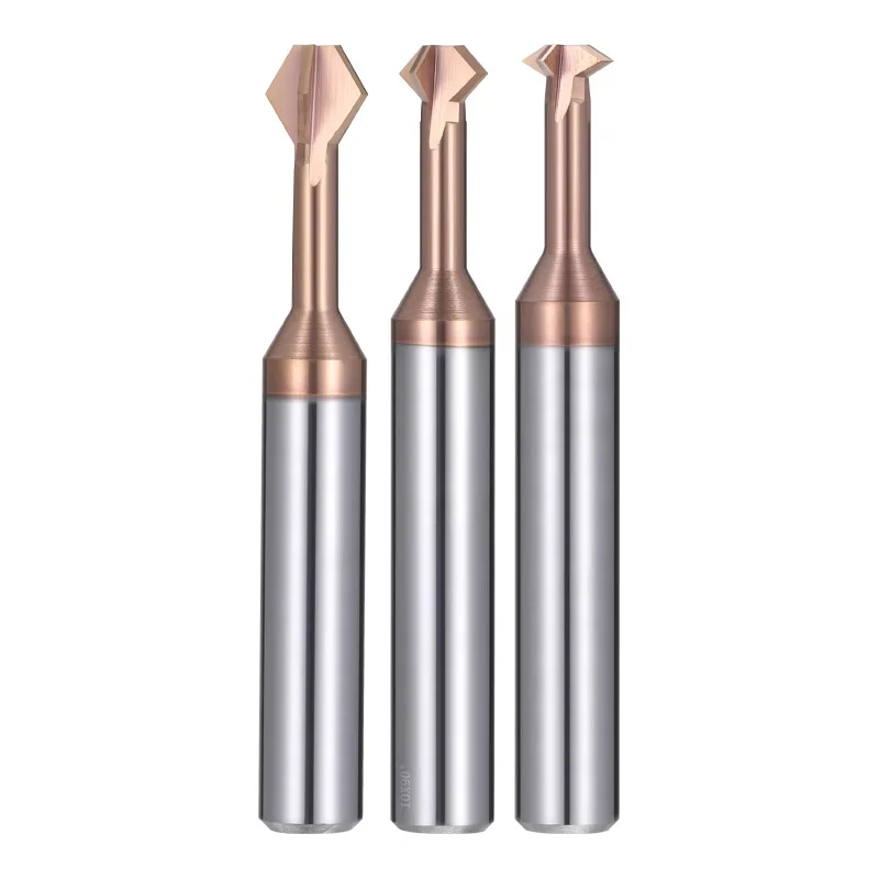 HRC55 Up Down Chamfering Cutter End Mill Shank Milling Cutter 4F Aluminum Tungsten Carbide Router Bit Coated Mini Milling Cutter