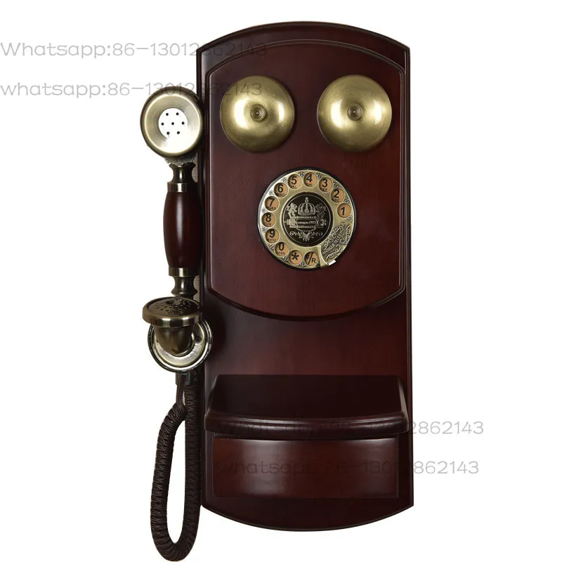 Wall-mounted phone European retro telephone household wireless card rotary dial home fixed phone