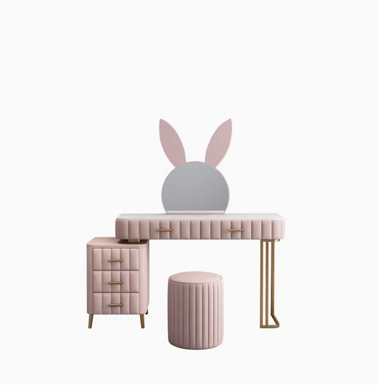 

*Modern Solid Wood Makeup Vanity Integrated Light Luxury Multifunctional Small Storage Dressing Table Simple Bedroom Design for