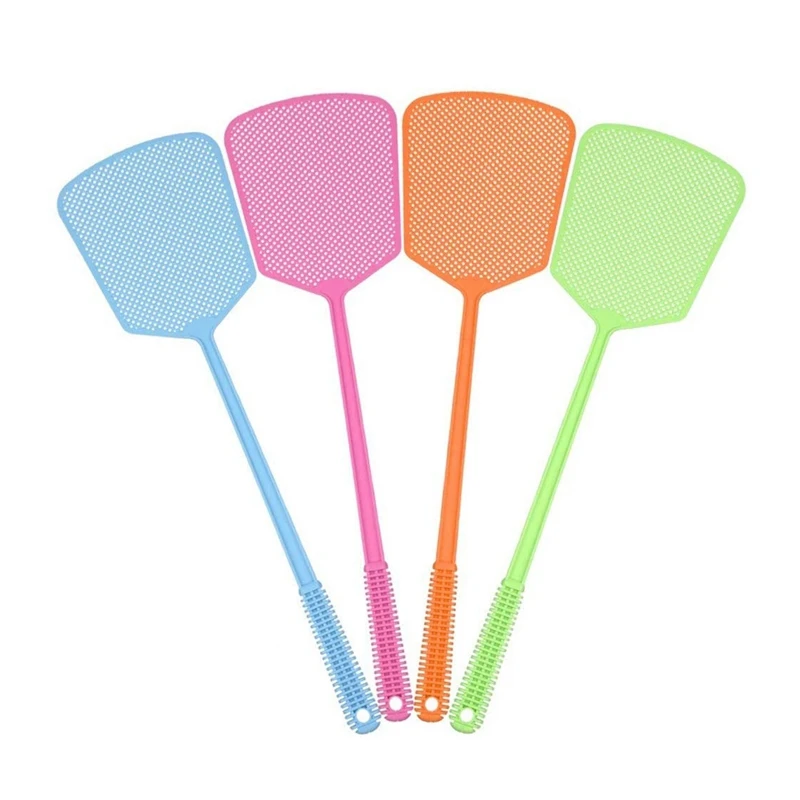 

Fly Swatter 10Pack Manual Swat Pest Control Long Handle Swatter Plastic Fly Swats Set Mosquitoes Fly Killer Color Mixing