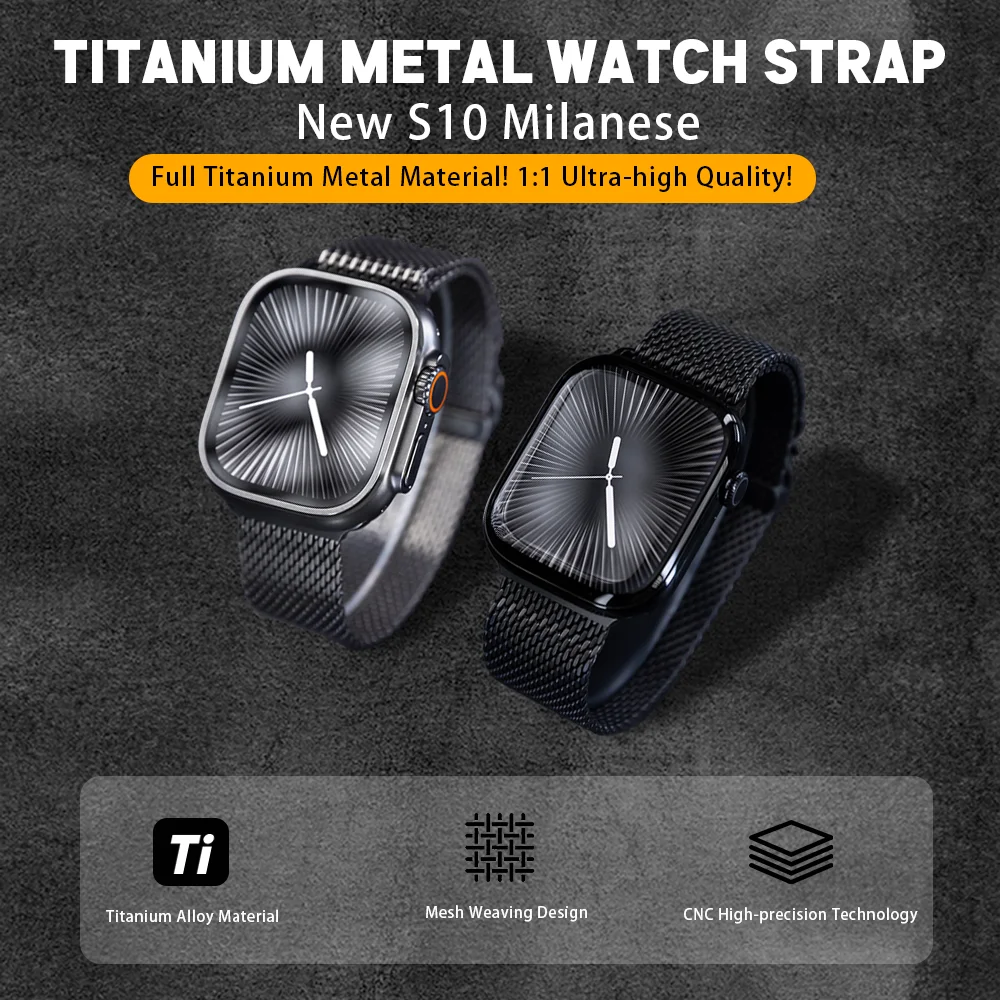

Compatible With Apple Watch Milan Parachute Buckle Full Titanium Strap IWatch Watch Strap Lightweight And Scratch Resistant